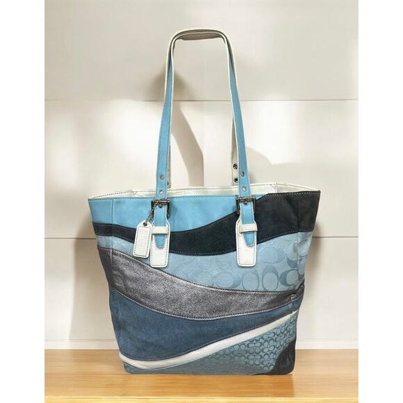 Coach Blue and Gray Tote Bag - Picture 16 of 16